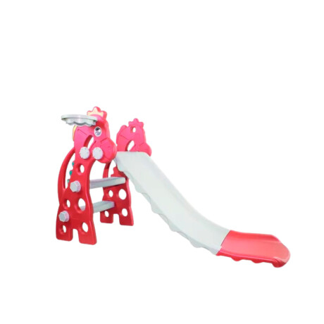 Tobogán Infantil Plástico Plegable Con Extensión Rosa/Gris