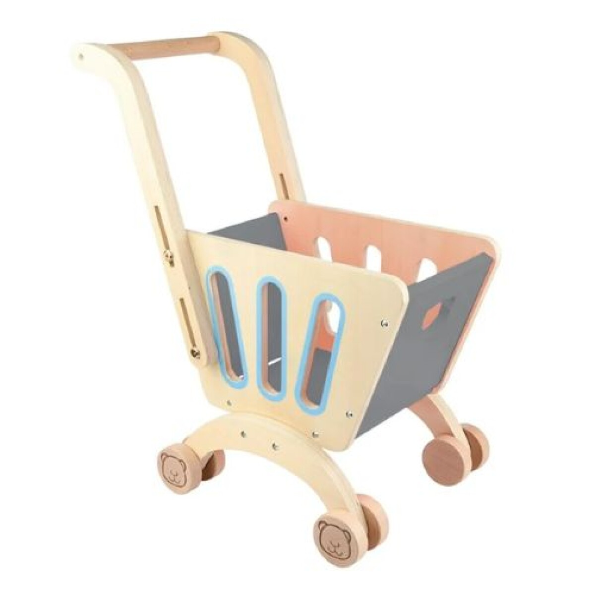 Carrito de compras super en madera - Gris 