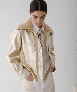 Camisa Couro Short Champagne