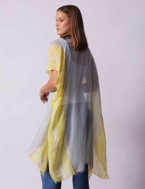 Kimono Lineas MULTI/CELESTE