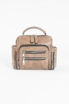 Mochila bandolera con bolsillo camel