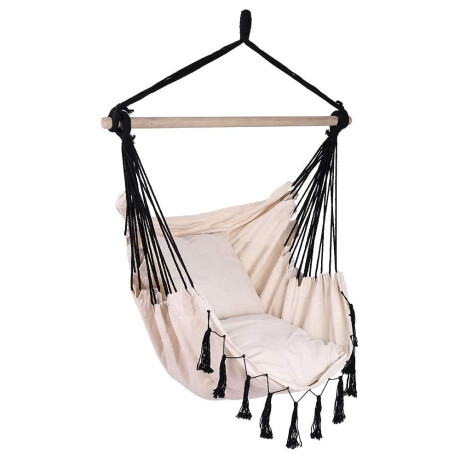 Silla Hamaca Paraguaya Colgante +2 Almohadones Jardín Balcón Crudo