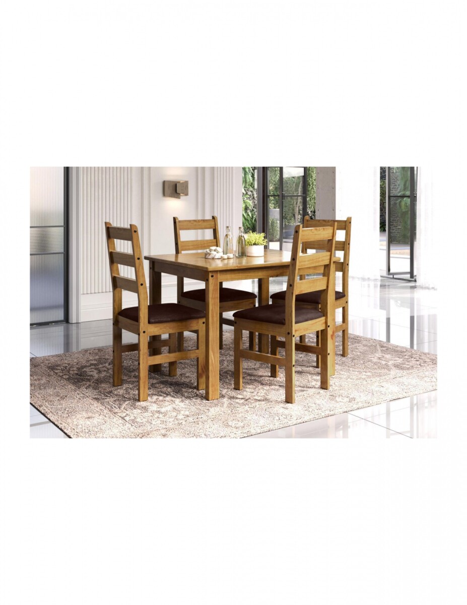 Juego De Comedor 4 Sillas Tapizado Cera Bella Brasil Smgb 