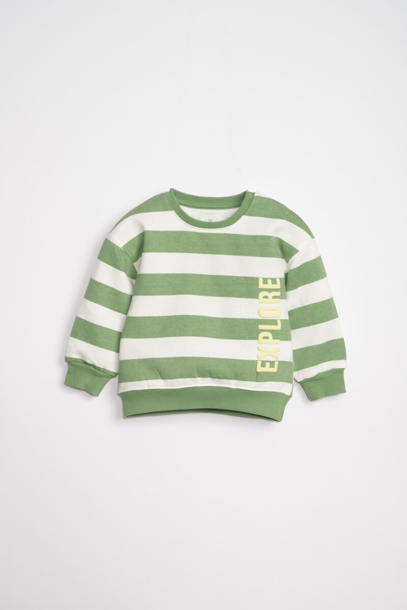Buzo deportivo estampado - Rayas Verde 