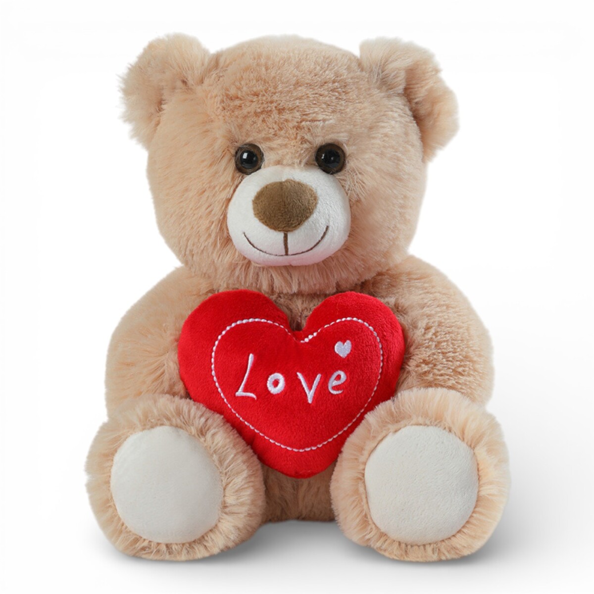 Oso de Peluche con Corazón - Oso Crema 