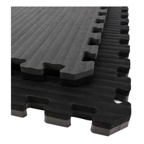 Piso De Goma Eva Tatami Yoga Encastrable 1m X 1m X 2cm Negro con Gris