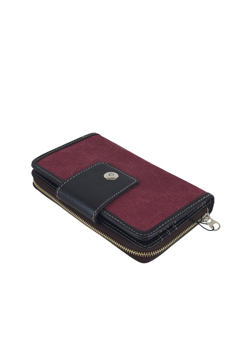 Monedero grande con lengueta bordo