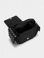 Bolso Bandolera De Nylon Con Tachuelas negro