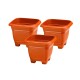 Set x3 maceta mediana cuadrada 4,3 lts TERRACOTA