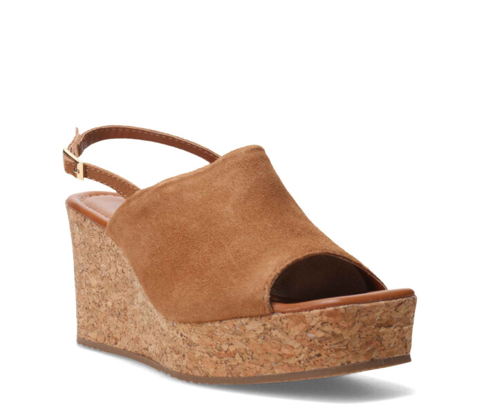 Sandalia con plataforma Castanho