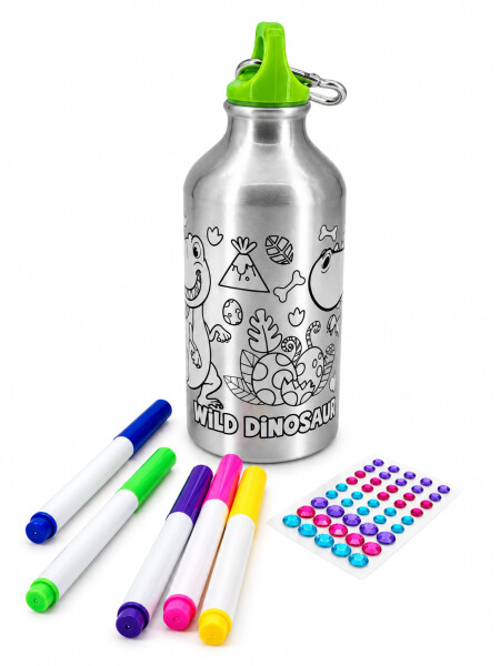 JUEGO DECORA LA BOTELLA DINO MULTICOLOR.