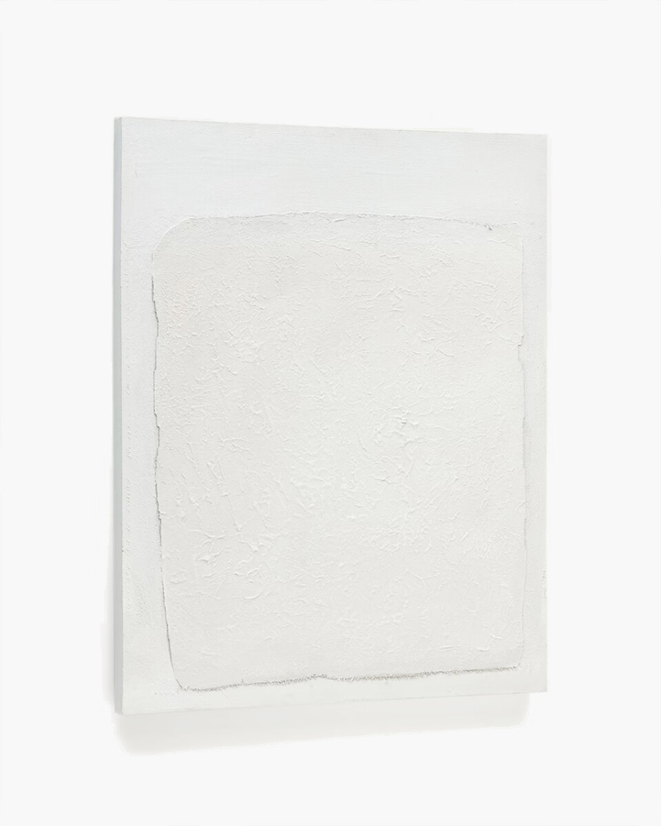 Lienzo Rodes de diseño abstracto texturizado en tonalidades blancas. 