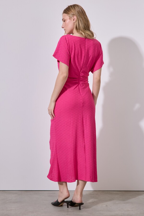 Vestido Maxi Broderie FUCSIA