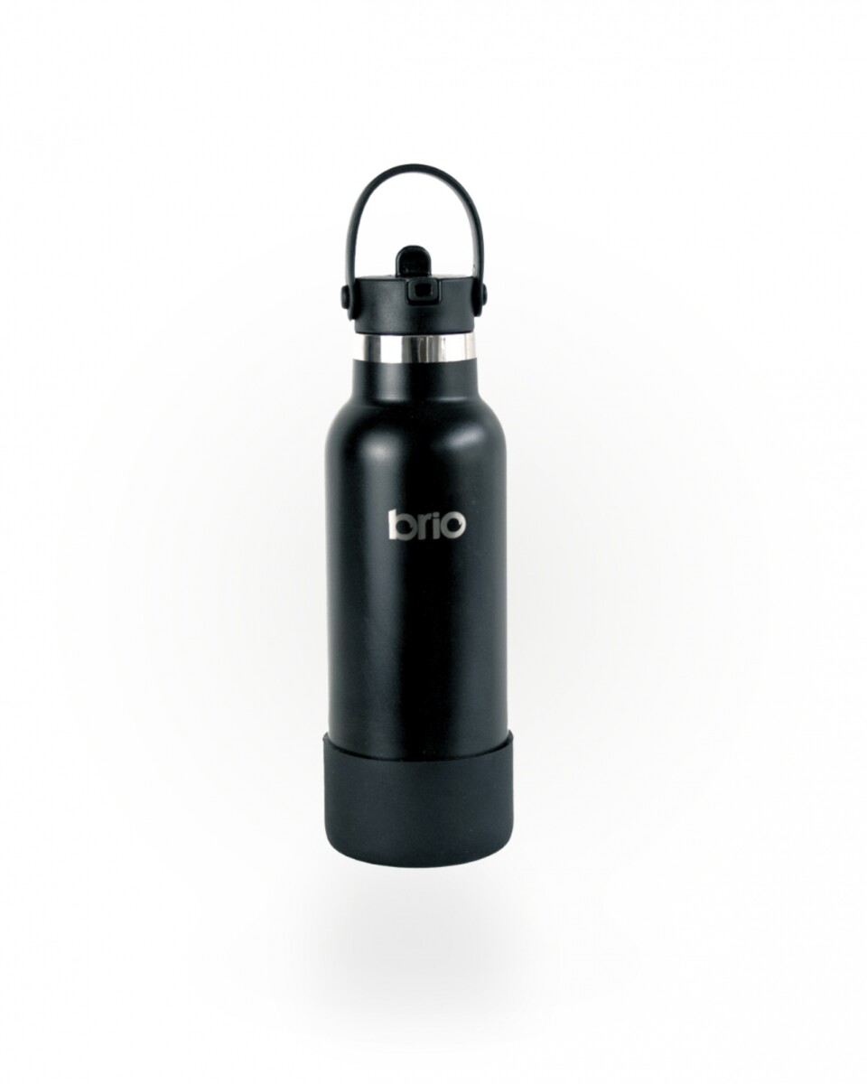 Botella En Acero Inoxidable brio 500ml Con Sorbito Y Manija - Negro 