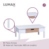 Mesa de centro Lumax de 1 cajón madera y blanco Mesa de centro Lumax de 1 cajón madera y blanco