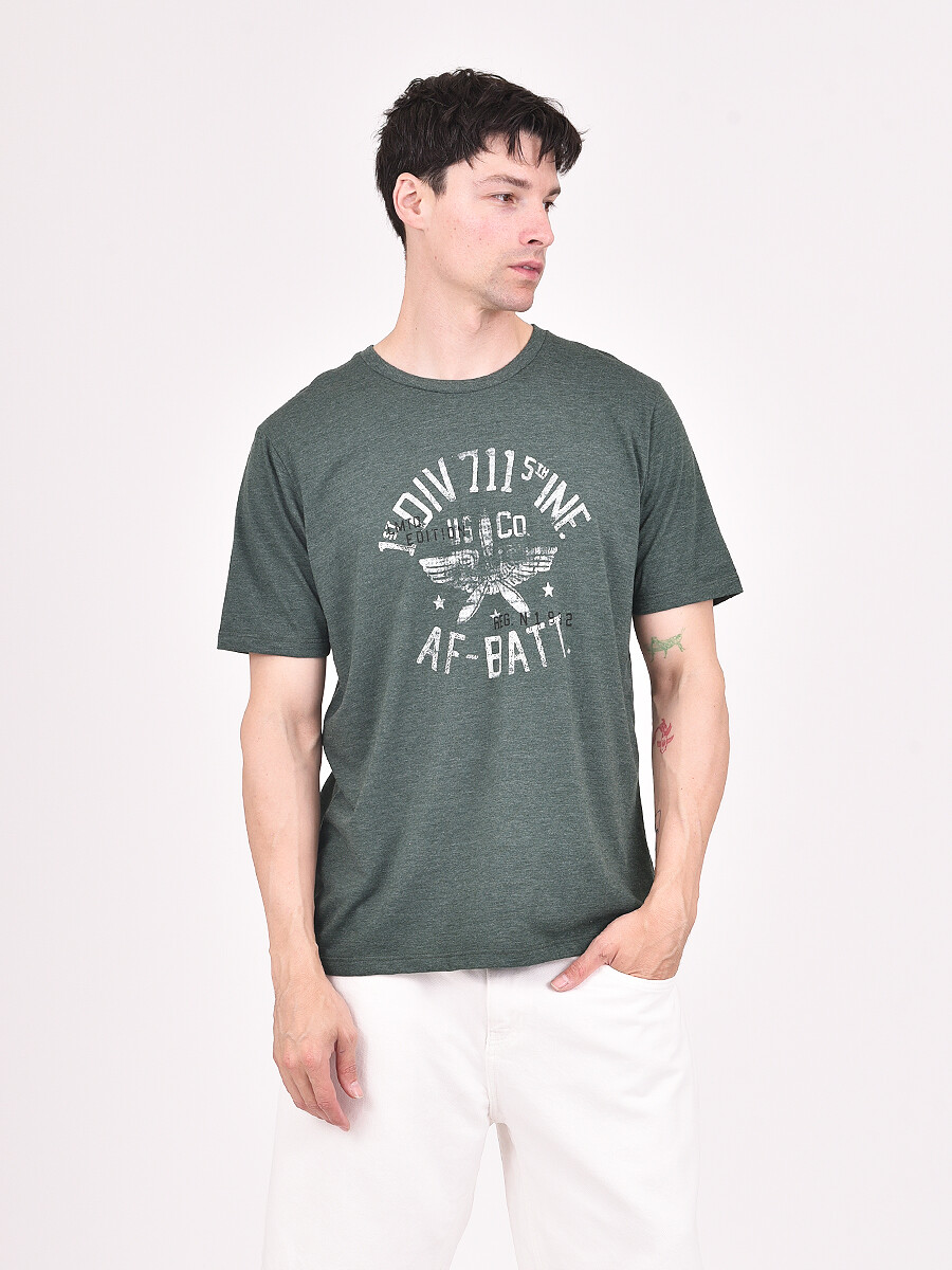 REMERA DIV - VERDE MELANGE 