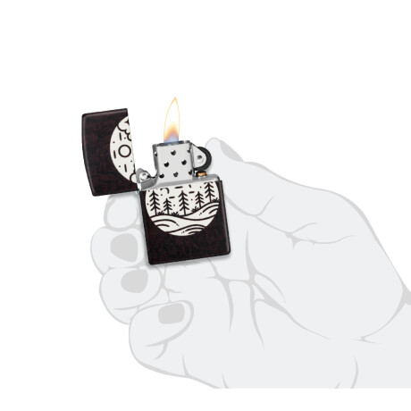 Encendedor Zippo Negro C/diseño 0