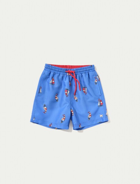 BERMUDA INFANTIL ESTAMPADA AZUL
