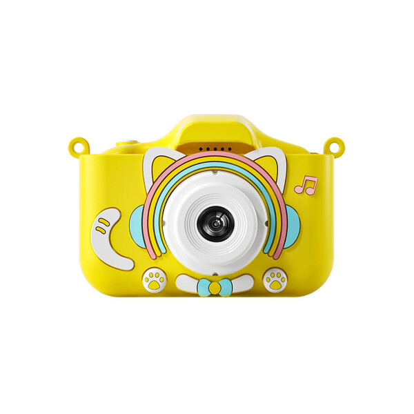 Cámara para niños diseño gato arcoiris color amarillo Cámara Para Niños Diseño Gato Arcoiris Color Amarillo