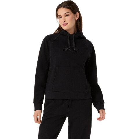Polera Training Asics Logo Fleece Pullover Hoodie Mujer Performance Black