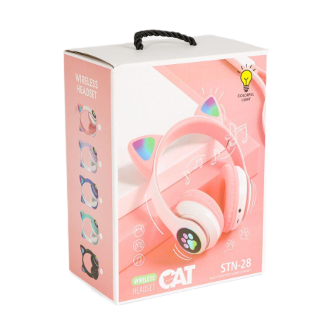 AURICULARES INALAMBRICOS BLUETOOTH VINCHA STN28 INFANTILES GATO ROSADOS AURICULARES INALAMBRICOS BLUETOOTH VINCHA STN28 INFANTILES GATO ROSADOS