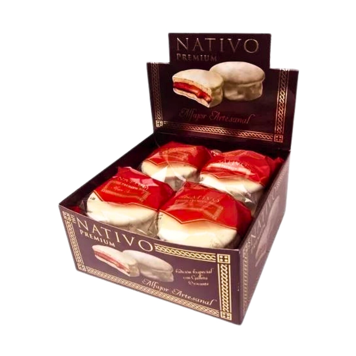 Caja X8 Alfajores Nativo Blanco Artesanales Premium 