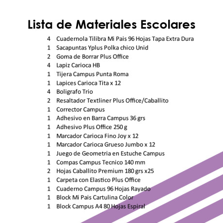 Lista de Materiales Escolares Colegio Federico García Lorca - 5º escuela Lista de Materiales Escolares Colegio Federico García Lorca - 5º escuela