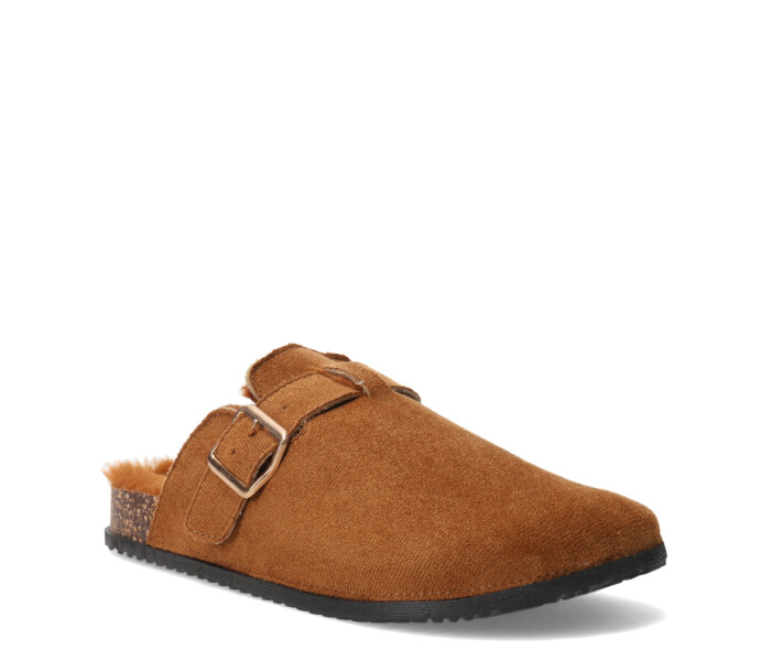 Zuecos de Mujer Miss Carol Lucero Con Interior Peludo Tan