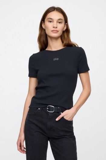 Remera Rib Mujer Black
