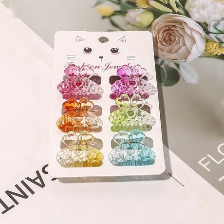 Set De Broches x6 Colores Fuertes Colores