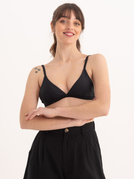 Top bikini basico Negro