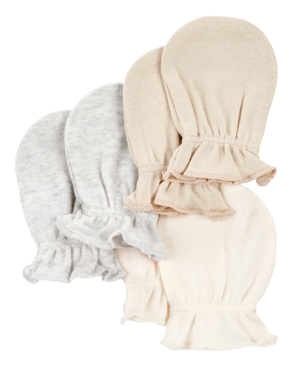 Pack tres pares de mitones de algodón, neutros 