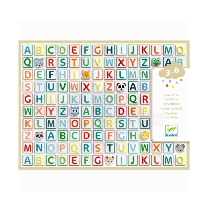 Stickers con Relieve 3D Alfabeto 300 Unidades Djeco Stickers con Relieve 3D Alfabeto 300 Unidades Djeco