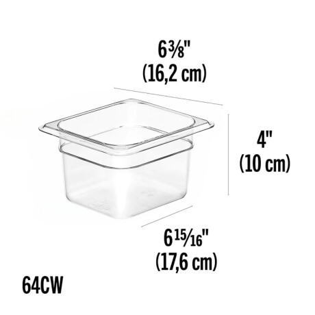 Cuba Gastronorm Policarbonato GN 1/6 x 10 cm. Cuba Gastronorm Policarbonato GN 1/6 x 10 cm.