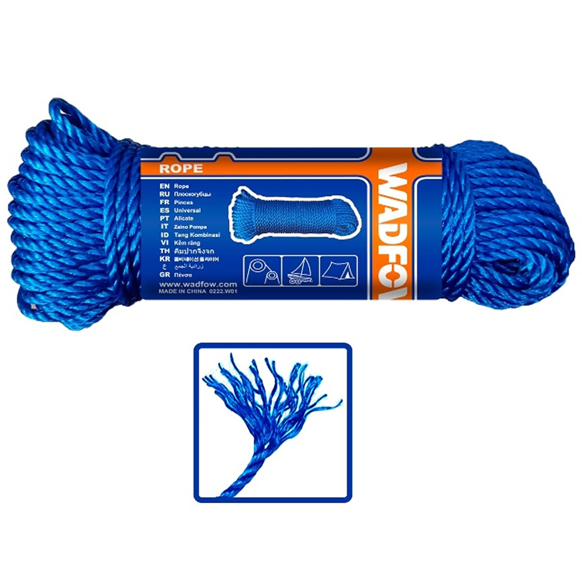 CUERDA 10MM X 15MT POLIPROPILENO WADFOW WRZ1310 