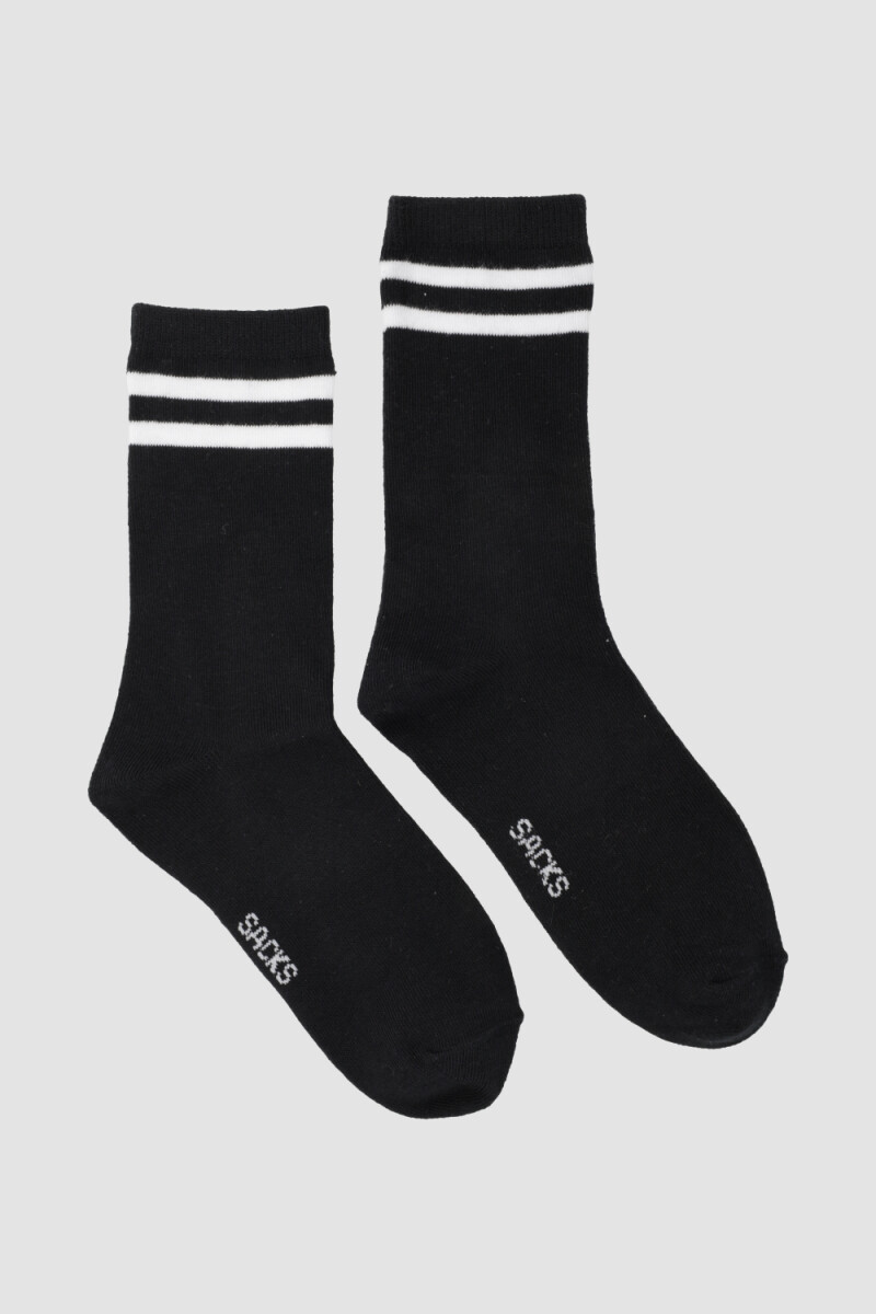 Medias kids de algodón con diseños Negro