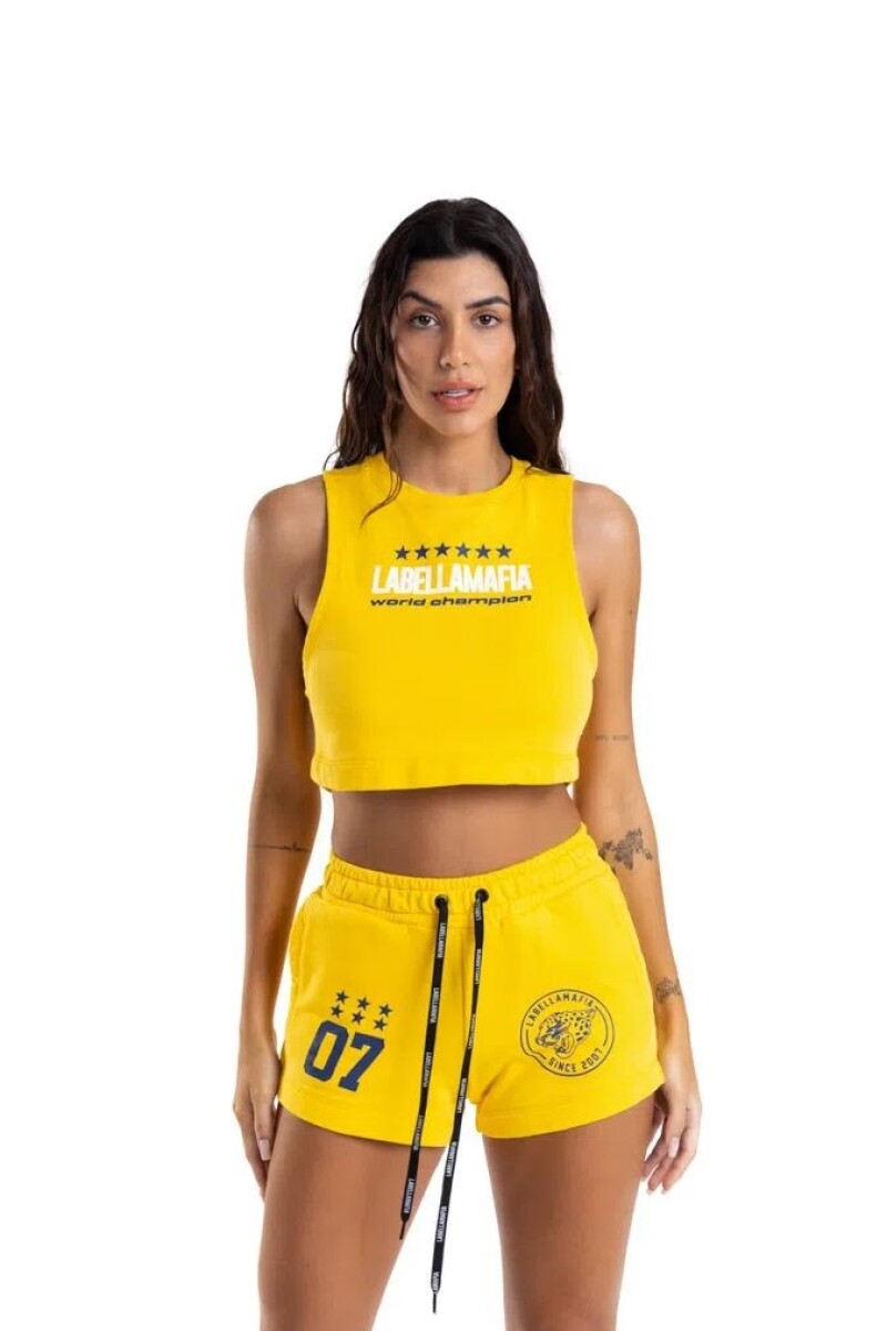 CONJUNTO MUSCULOSA Y SHORT AMARILLO LBM 