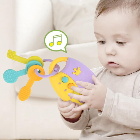 Juego de Llaves Infantiles c/Sonido Luces Para Bebés Huanger Lila
