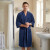 Bata Baño Dohler Velour 100% Algodón Talle P al XXG AZUL PIEDRA