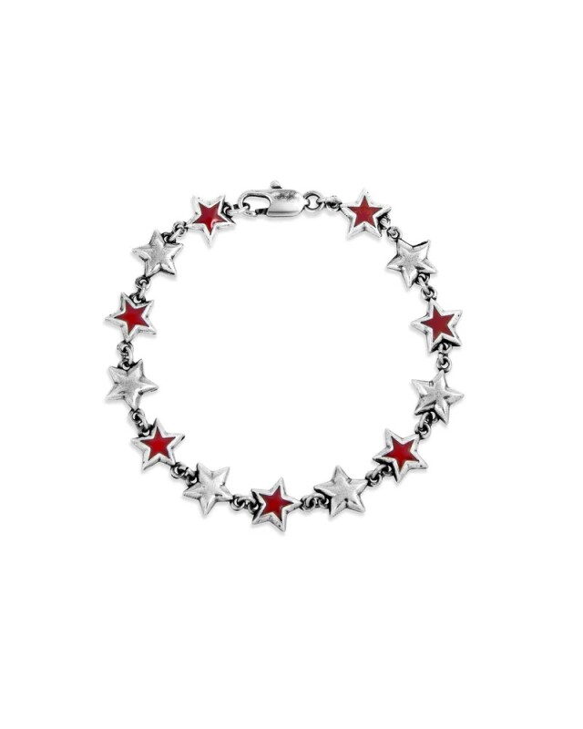 TwoJeys Pulsera Red Enameled Stars Plata TwoJeys Pulsera Red Enameled Stars Plata