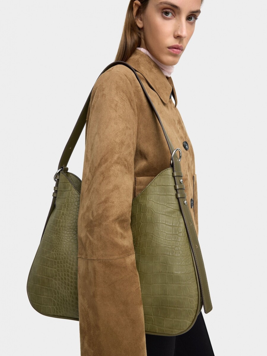 Bolso De Hombro Con Grabado Animal verde