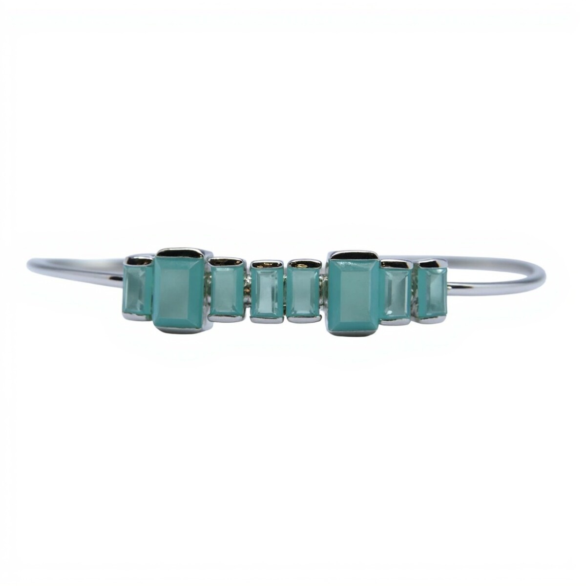 Brazalete Surat-Plata rodinada 925- Piedra Onix Paraiba-BR2016 - conpiedra 