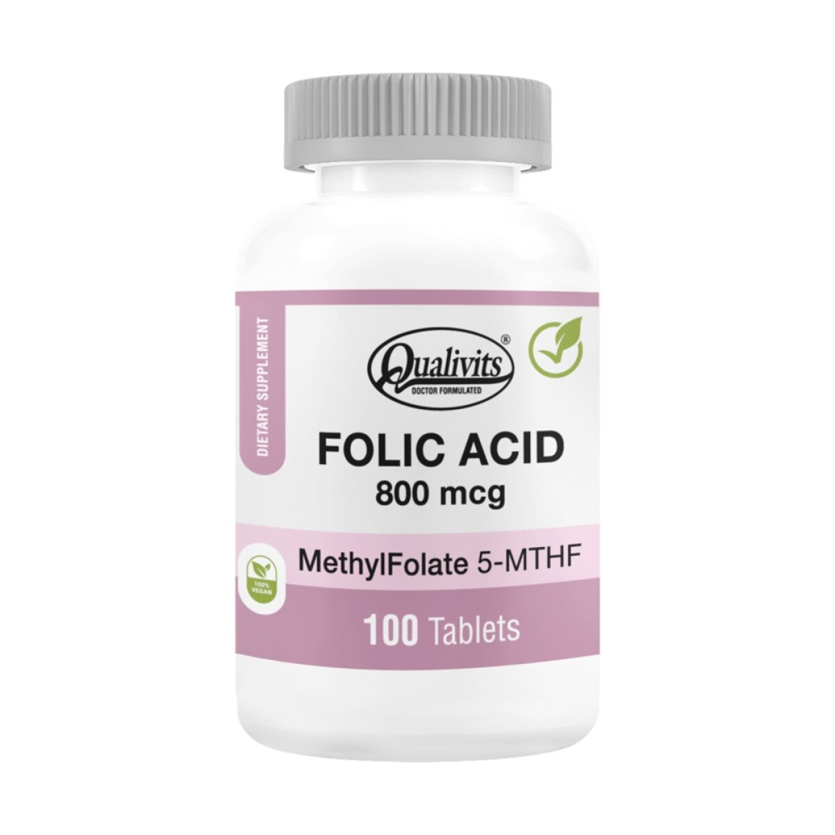 Qualivits Ácido fólico 800mcg (METIL FOLATO) 100 tabs 