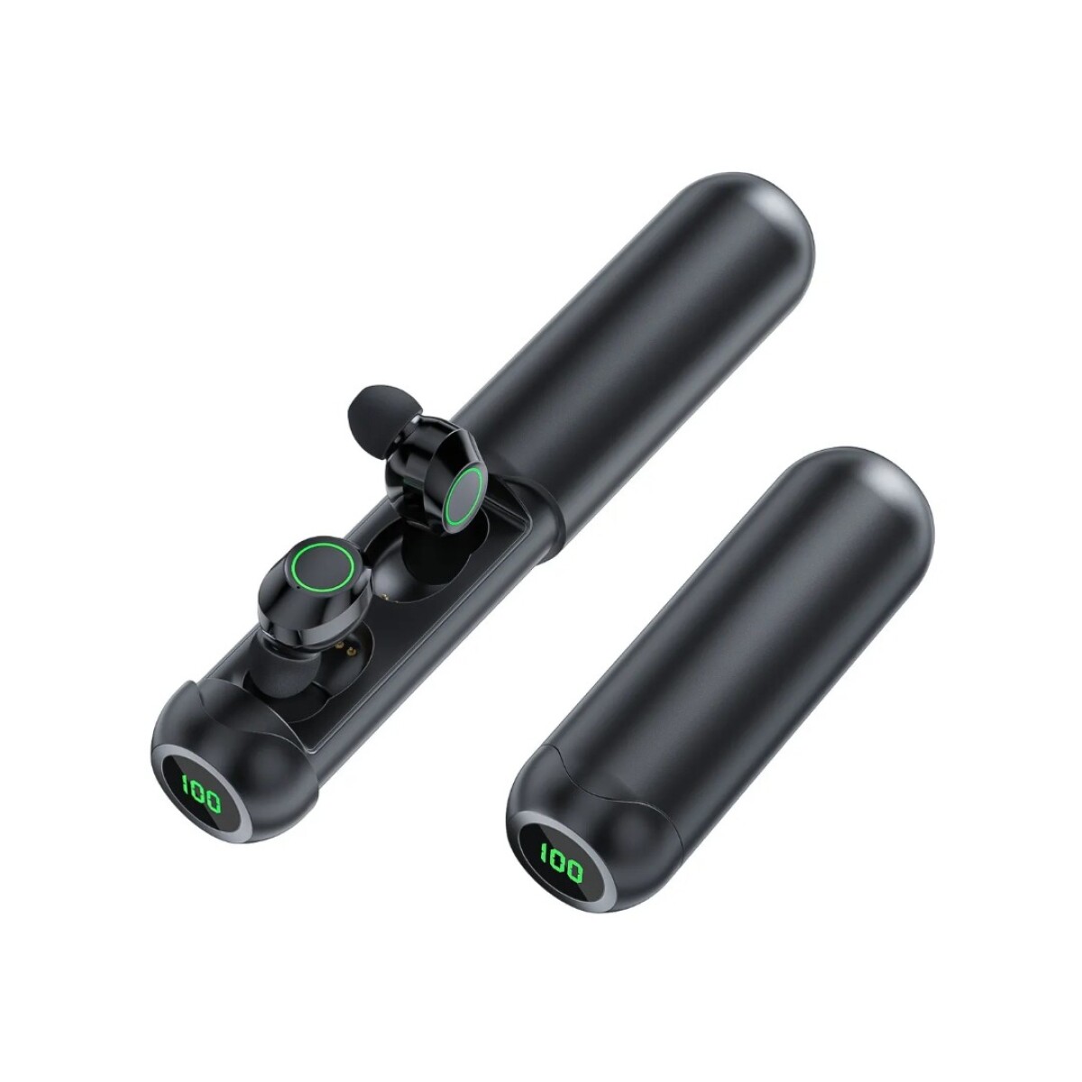 AURICULARES INALAMBRICOS BLUETOOTH LCD MZ43 ESTUCHE CILINDRO 