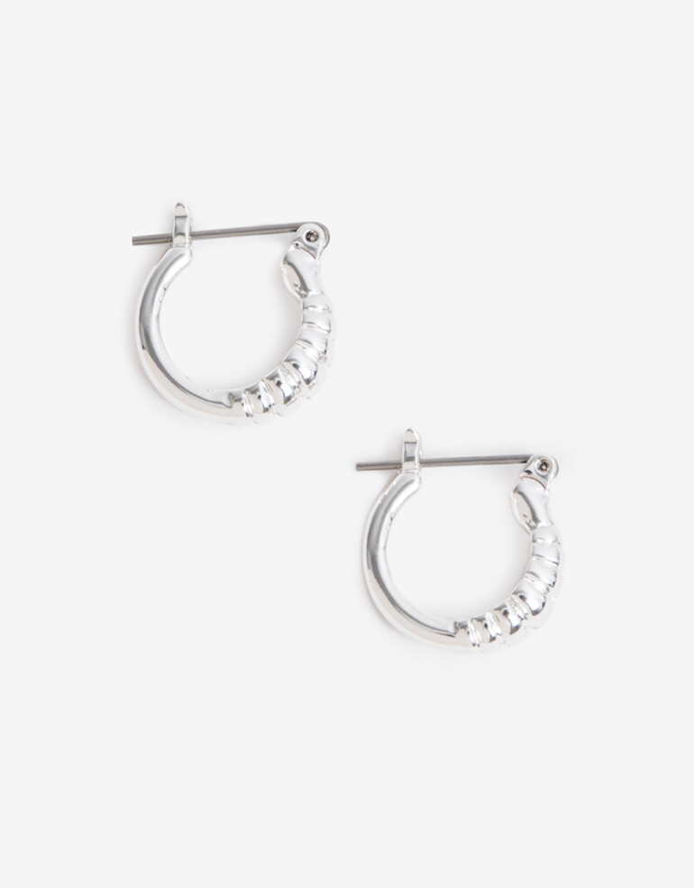 Aros Argollas Metal Argollas De Metal Bañado En Plata - Plateado