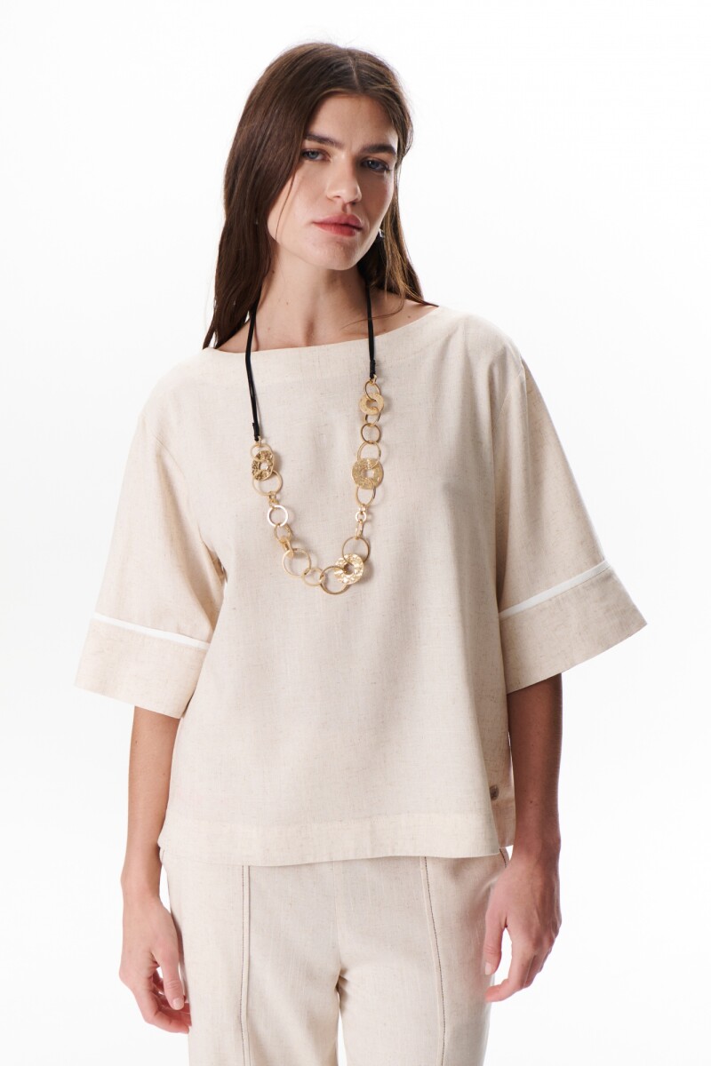 BLUSA LINO ATAR BEIGE