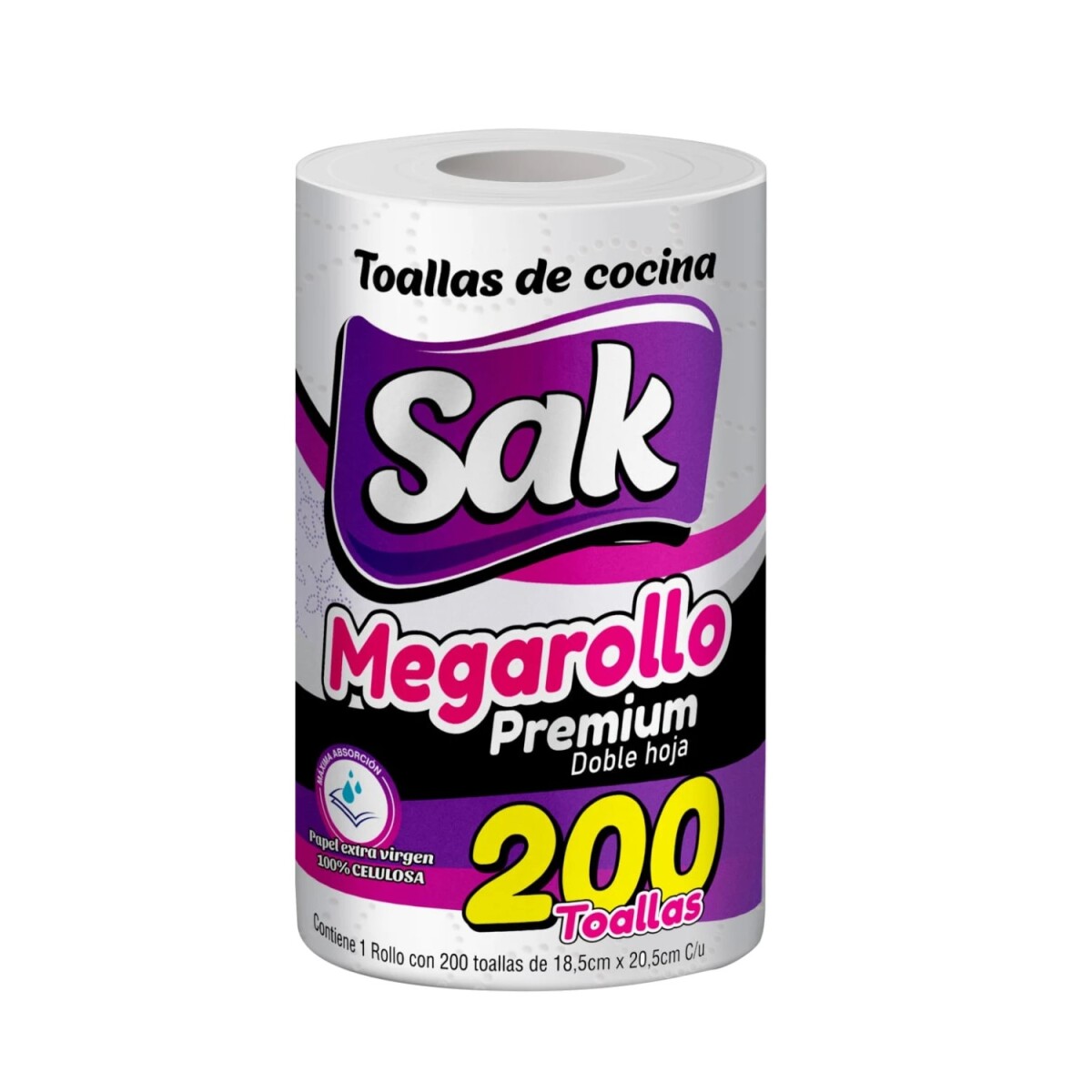 Pack X200 Rollo de Cocina Sak Doble Hoja 