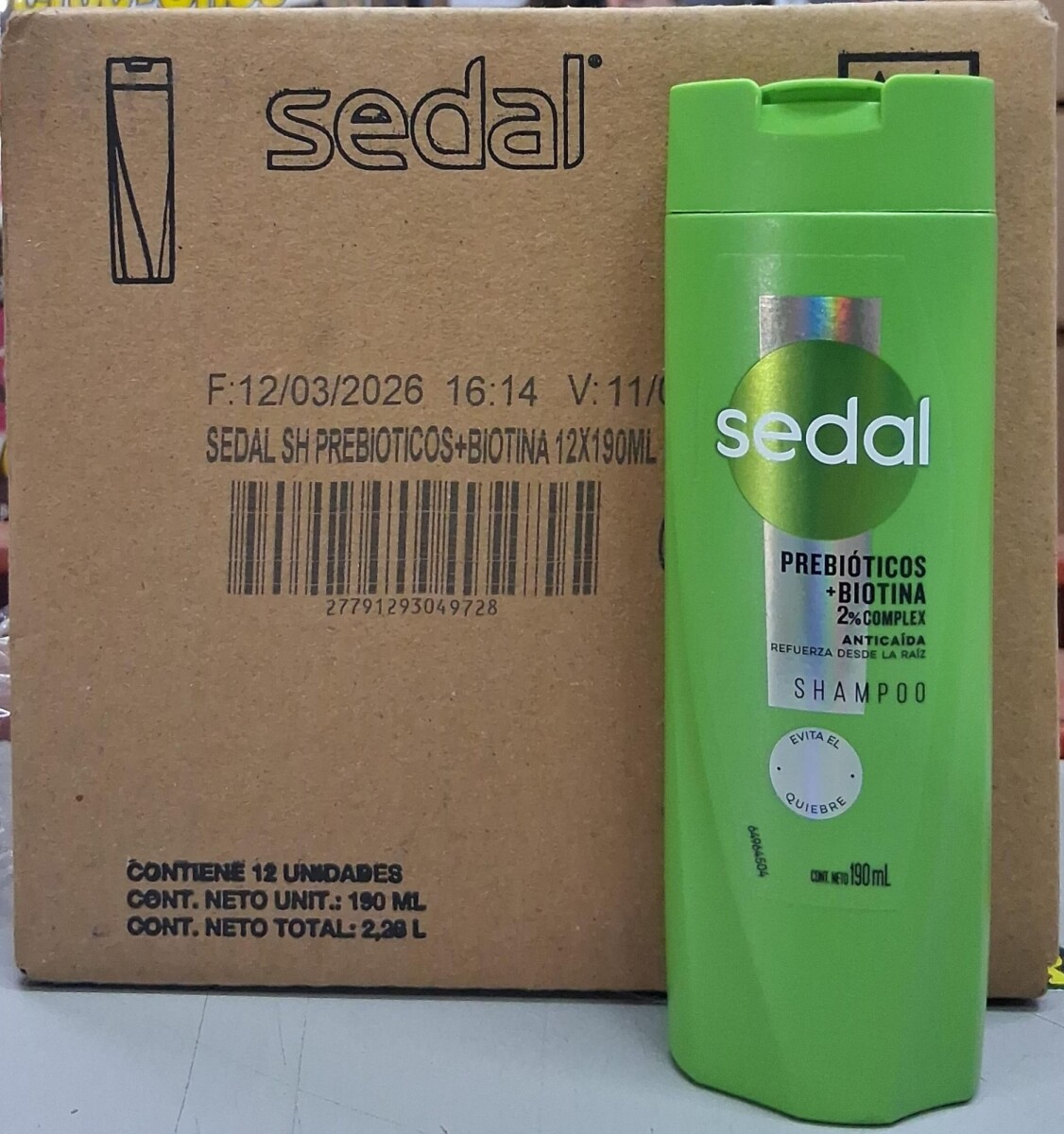 SHAMPOO FRASCO SEDAL 190CC PREBIOTICOS+BIOTINA ANTICAIDA(CHICO) 