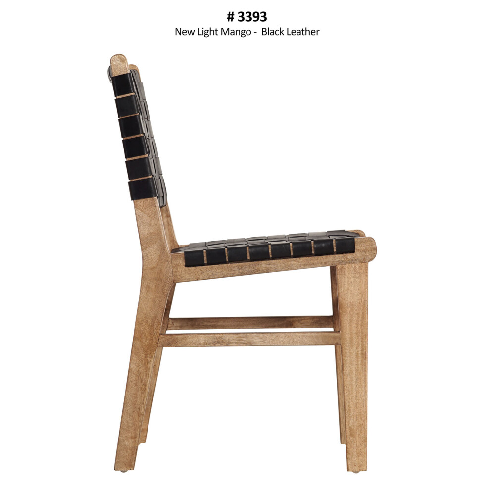 SILLA DE COMEDOR CUERO-Y-MADERA NEGRO TRAMA