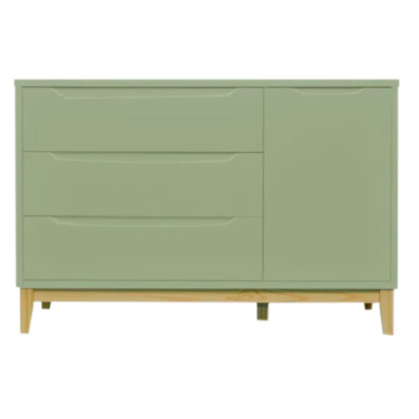 COMODA VERDE MDF Y MADERA IGOR